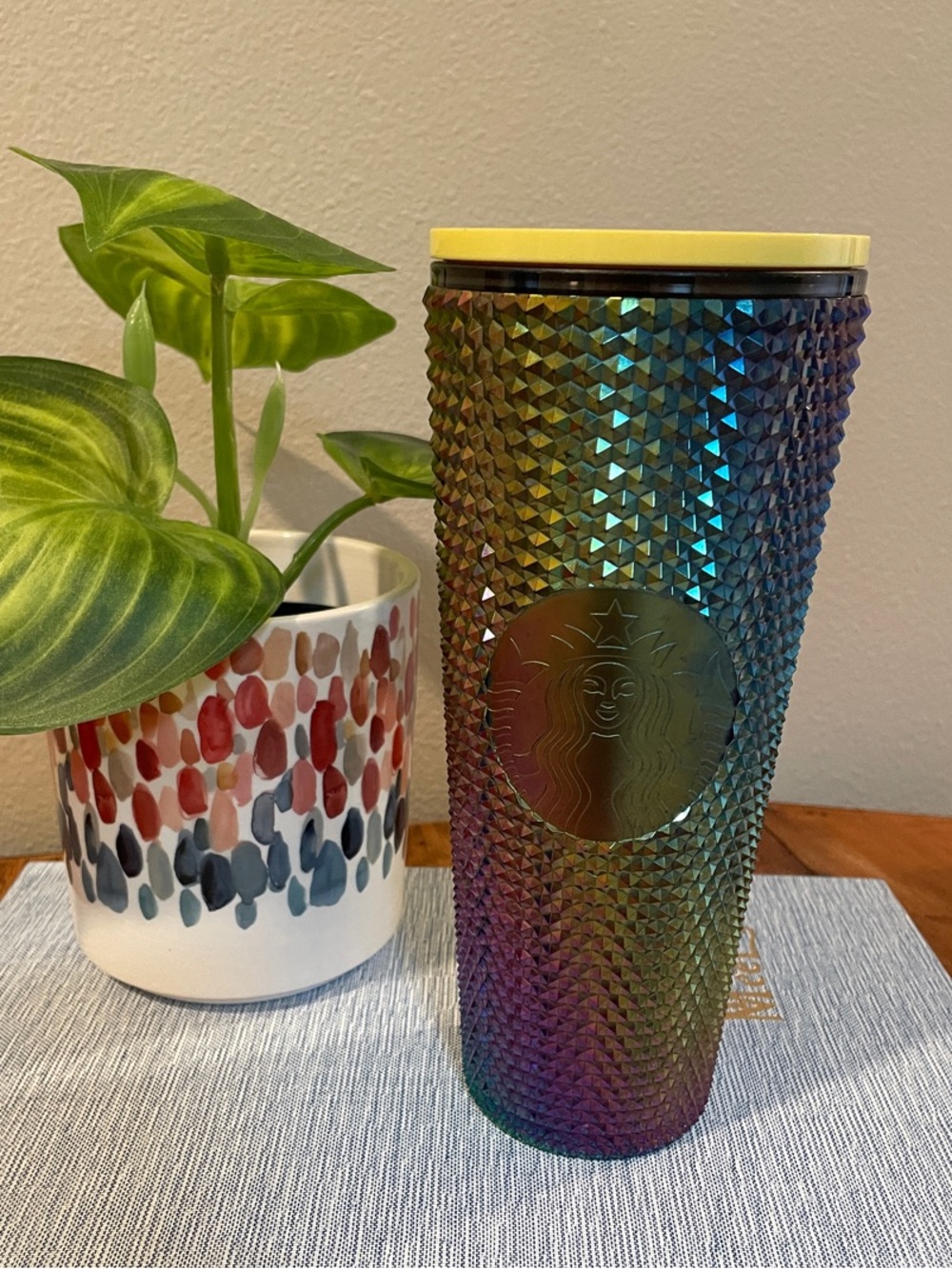 Starbucks Iridescent Studded Tumbler with Yellow Lid